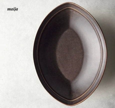 JOTO Japanese Retro Ceramic Dish Daily Steamed Fish Plate from JOTO