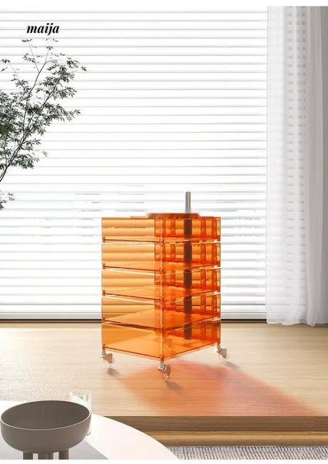 LOWERLEFT Rotating Acrylic Bedside Table from Lower Left