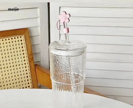 BANKE Large Capacity Glass Cup with Lid and Straw from BANKE