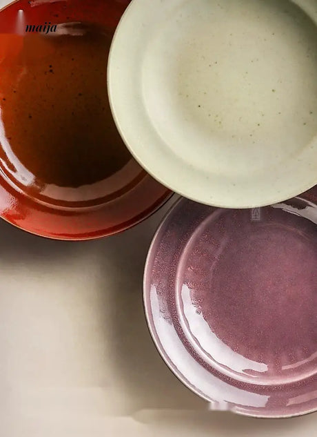 JOTO Japanese Round Plate Creative Retro Tableware from JOTO