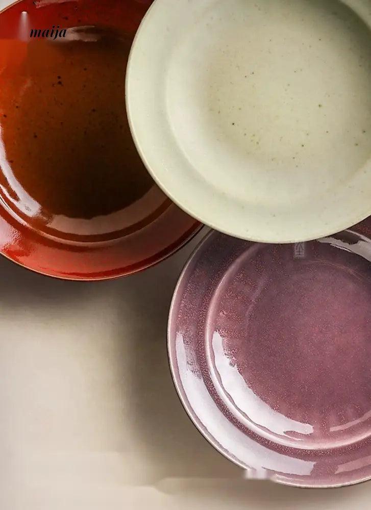 JOTO Japanese Round Plate Creative Retro Tableware from JOTO