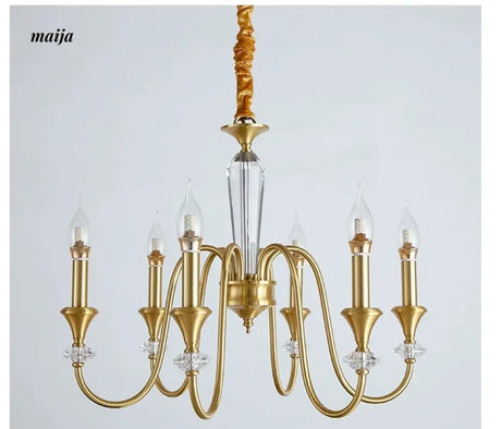 NANCY All-Copper French Retro Crystal Living Room Lamp from NANCY