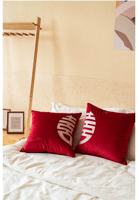 MISTYWOOD Festive Red Wedding Pillow for Living Room from MISTYWOOD