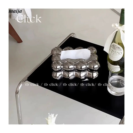 CLICK Cute Ceramic Storage Box with Silver Wipes Holder from CLICK