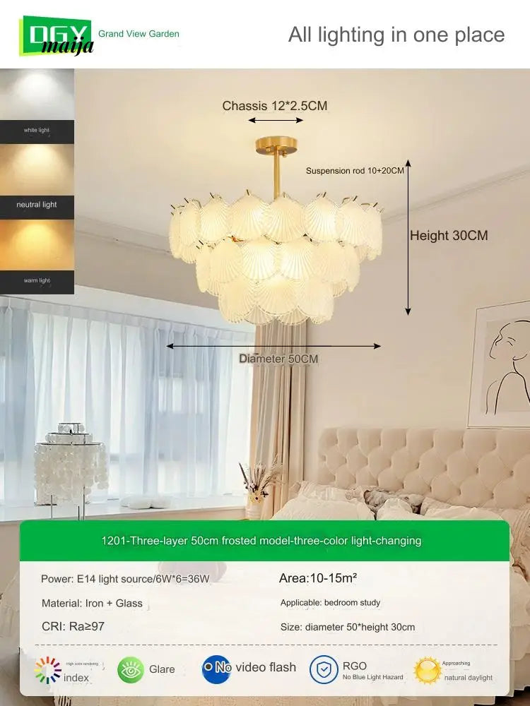 GVG Crystal Scallop Shell Ceiling Lamp from Kaiyashi