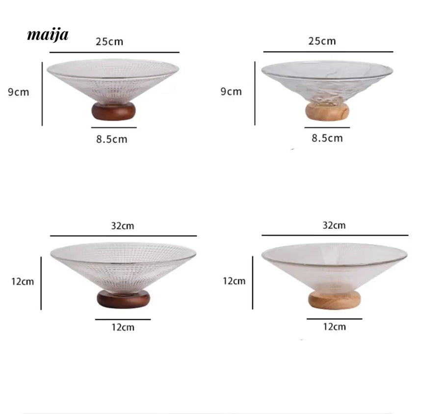 Glass Decorative Fruit Bowl from Zodian
