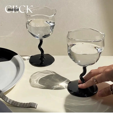 CLICK Irregular Retro Cocktail Glass Twisted Handle from CLICK