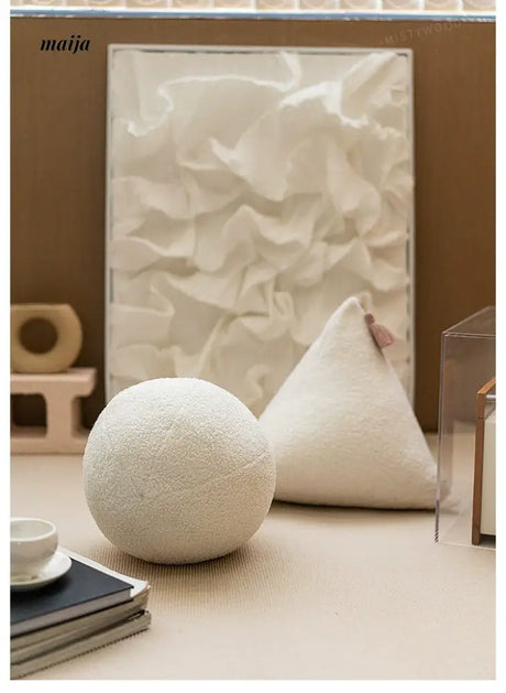 MISTYWOOD White Plush Triangle Sofa Pillow from MISTYWOOD