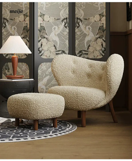 SMALL HIBISCUS Designer Single Chair Lambskin from SMALL HIBISCUS