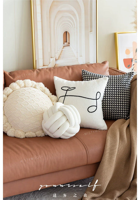 MISTYWOOD White Spherical Plush Sofa Pillow from MISTYWOOD