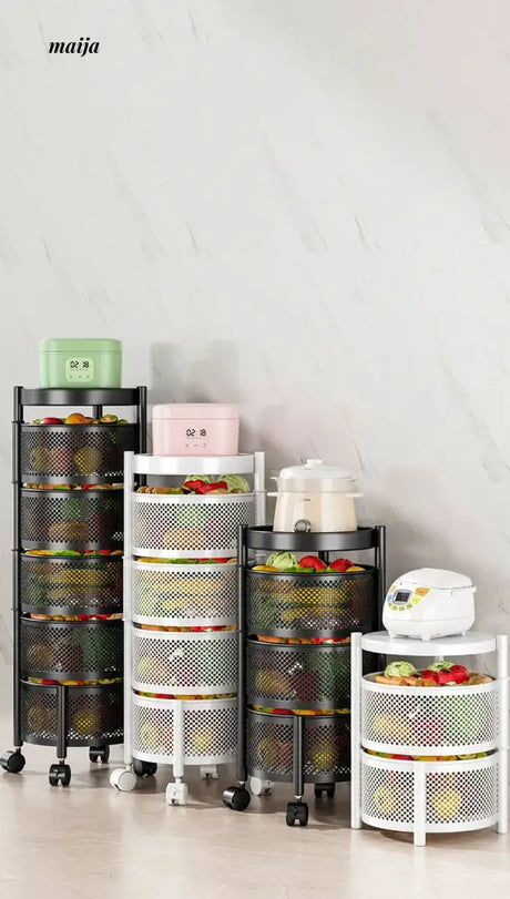 Kitchen Rotating Multifunctional Storage Trolley from maija