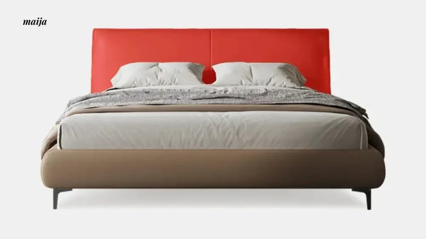 Minimalist Soft Leather Bed from maija