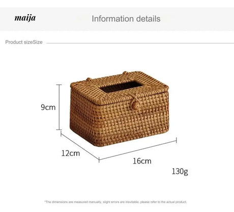 MUYE Woven Rattan Tissue Box from MUYE