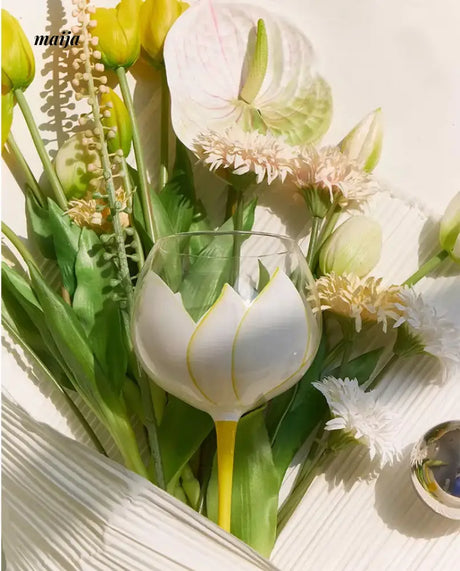 SOREMO Tulip Hand Painted Wine Glass from maija