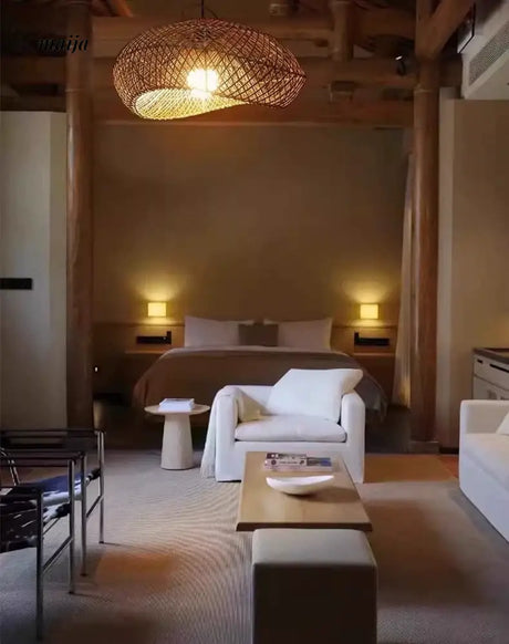 ZHONGSHAN Zen Rattan Chandelier for Hotel from ZHONGSHAN