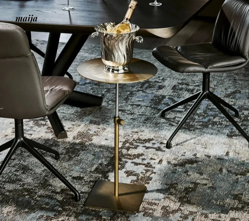 Compact Stainless Steel Side Table