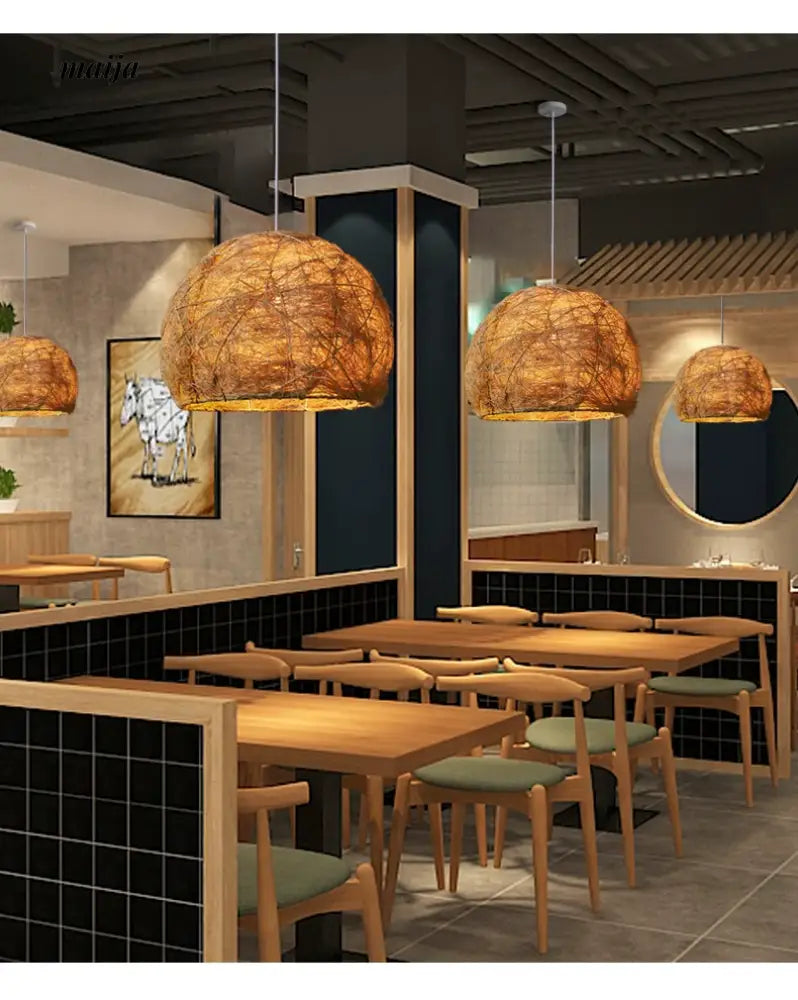 ZHONGSHAN Retro Japanese Bamboo Ceiling Lamp from ZHONGSHAN
