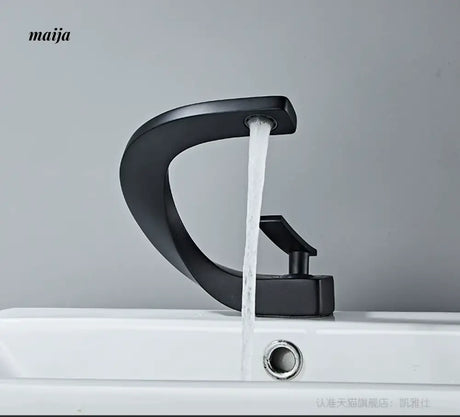 Creative Curve Copper Basin Faucet from Kaiyashi