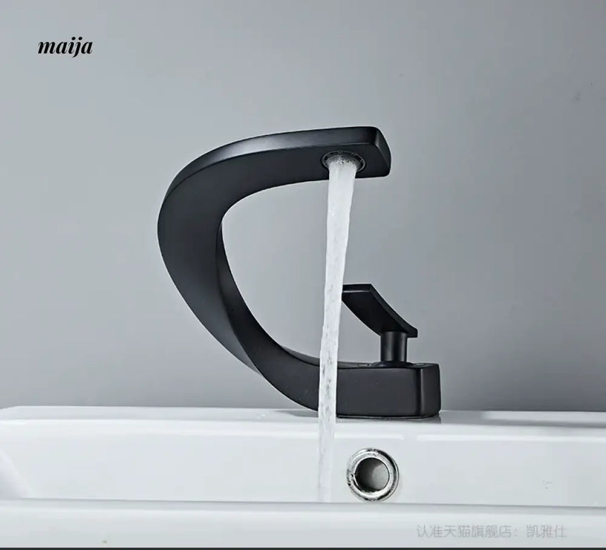 Creative Curve Copper Basin Faucet from Kaiyashi
