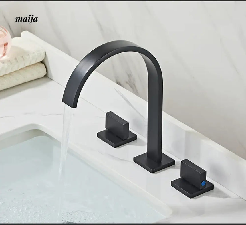 Bronze Waterfall Three Piece Basin Faucet from Kaiyashi
