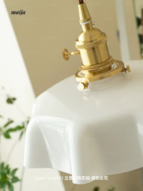 LYNN Cream Brass Retro Ceiling Lamp from Lynn's Lamp
