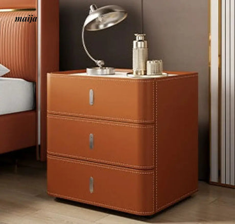 Matteo Leather Wrapped Bedside Table from maija