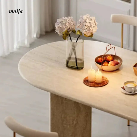 Harmonie Travertine Dining Table from maija