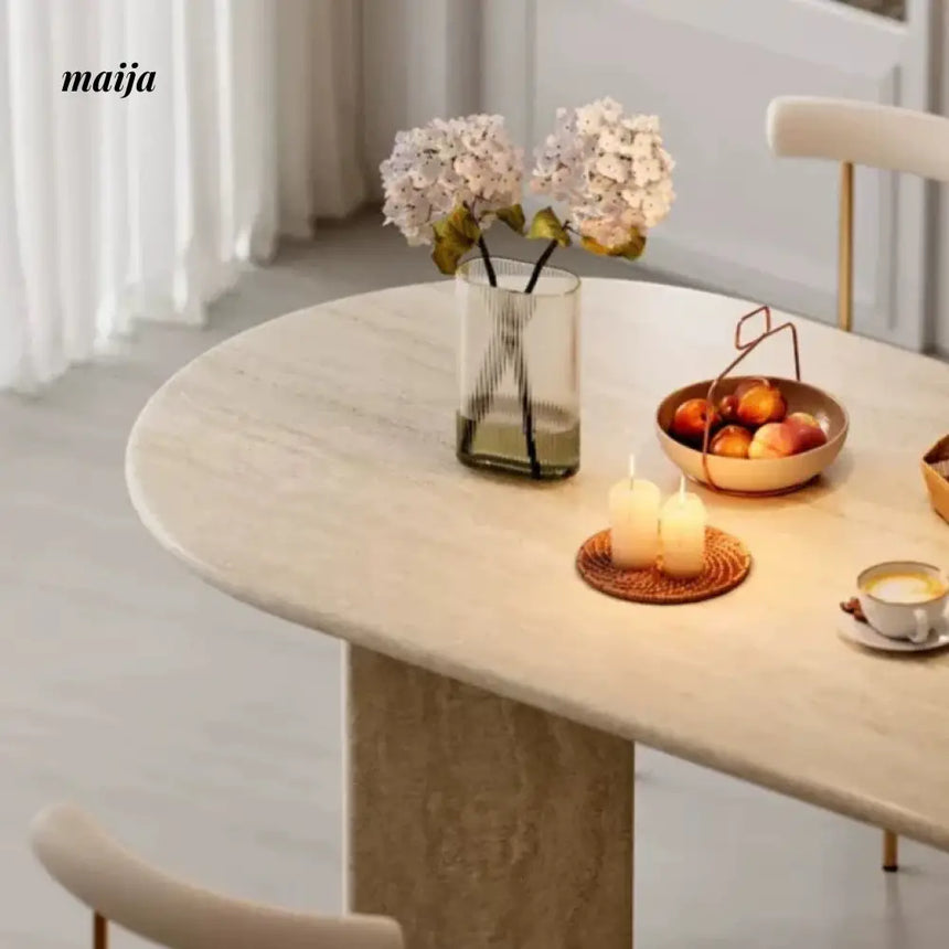Harmonie Travertine Dining Table from maija
