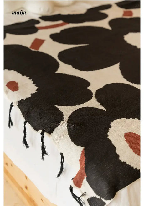 MISTYWOOD Black Sofa Knitted Floral Duvet from MISTYWOOD