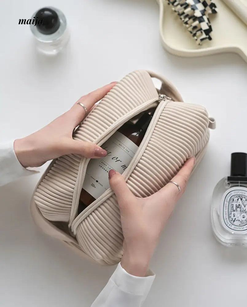 Ribbed Travel Cosmetic Bag from maija