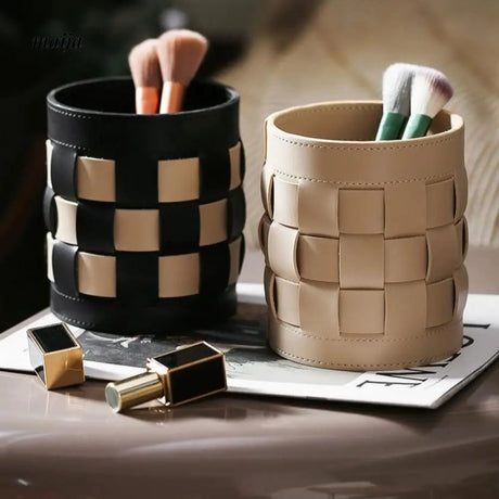 MUYE Woven Leather Make Up Brush Holder from MUYE