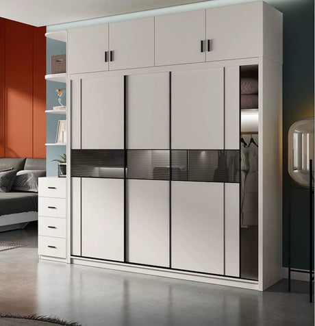 AIWO Lucien Light Luxury Glass Sliding Door Wardrobe from AIWO