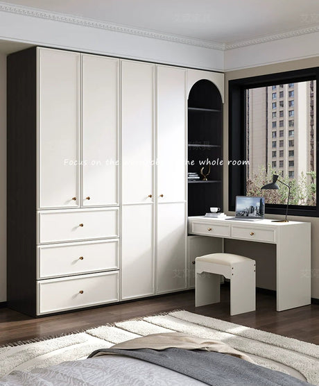 AIWO Orion One-Door Ceiling-High Wardrobe with Corner Desk Integration from AIWO