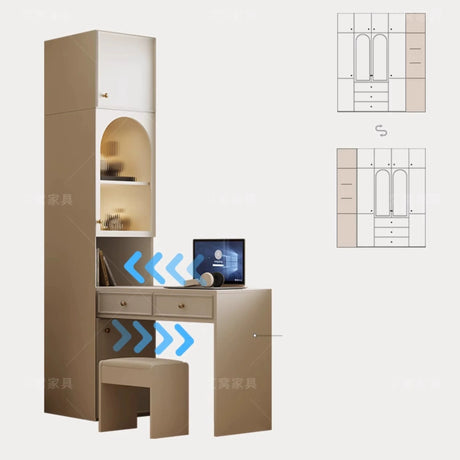 AIWO Anouk French Cream Wardrobe with Multi-Door Combination Storage from AIWO