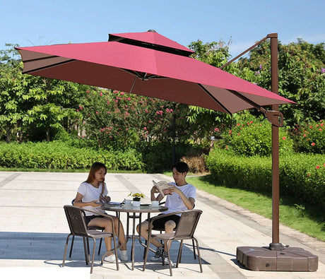 MOJIA Lysandra Solar-Powered Patio Umbrella with Elegant Lighting from MOJIA