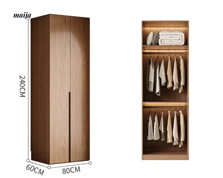 MEIHOUSE Antique Style Walnut Bedroom Large Wardrobe Cabinet from MEIHOUSE