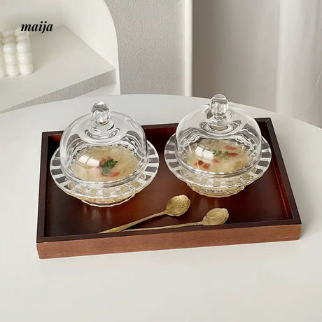 BANKE Transparent Bird's Nest Glass Bowl with Lid from BANKE