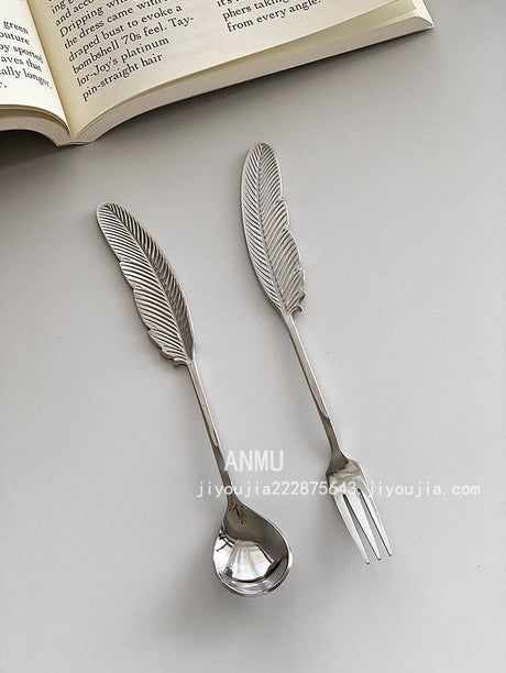 YASUKI Eleanor Elegant Stainless Steel Mixing Stick & Dessert Fork from YASUKI