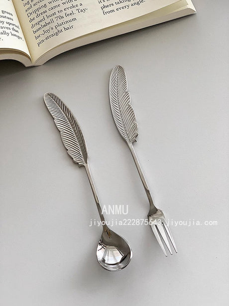 YASUKI Eleanor Elegant Stainless Steel Mixing Stick & Dessert Fork from YASUKI