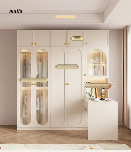 MEIHOUSE French Cream Wardrobe Modern Bedroom Storage Cabinet from MEIHOUSE