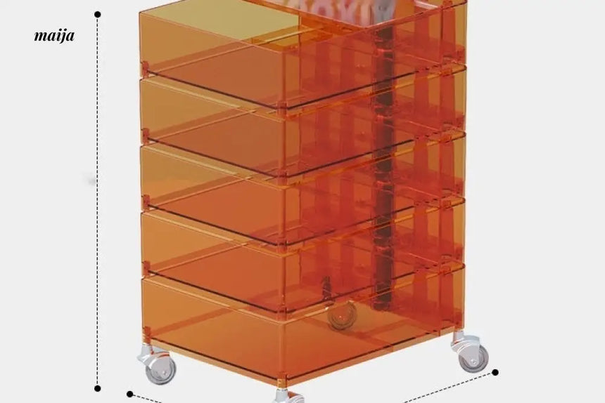 LOWERLEFT Rotating Acrylic Bedside Table from Lower Left