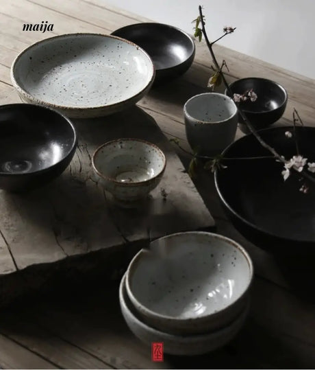 JOTO Japanese Style Seventeen Color Rough Pottery Dinner Set from MOSE