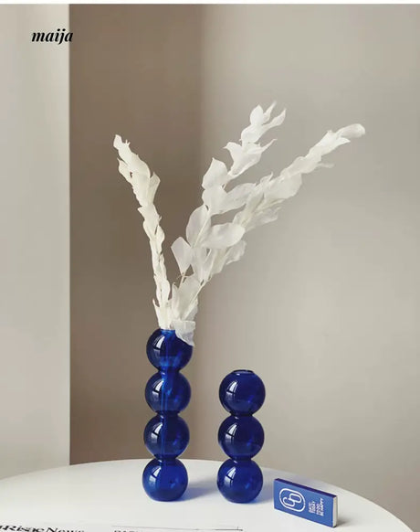 HOMESIDE Claine Blue Glass Vase from HOMESIDE