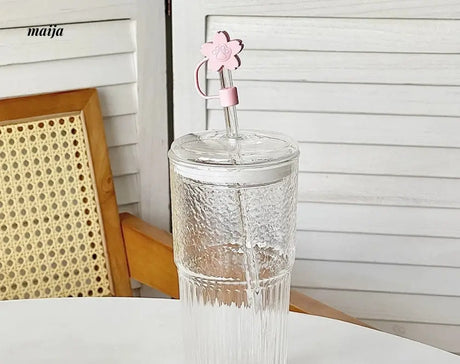 BANKE Large Capacity Glass Cup with Lid and Straw from BANKE