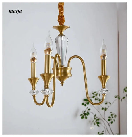 NANCY All-Copper French Retro Crystal Living Room Lamp from NANCY
