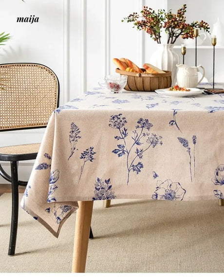 MAN YUE HOME Retro Cotton Tablecloth for Dining or Coffee Table from MAN YUE HOME