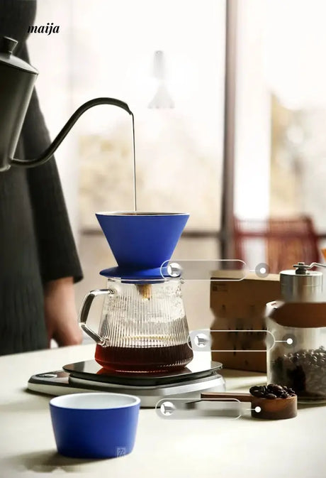 JOTO Rhine Blue Handcrafted Coffee Filter V60 Set from JOTO