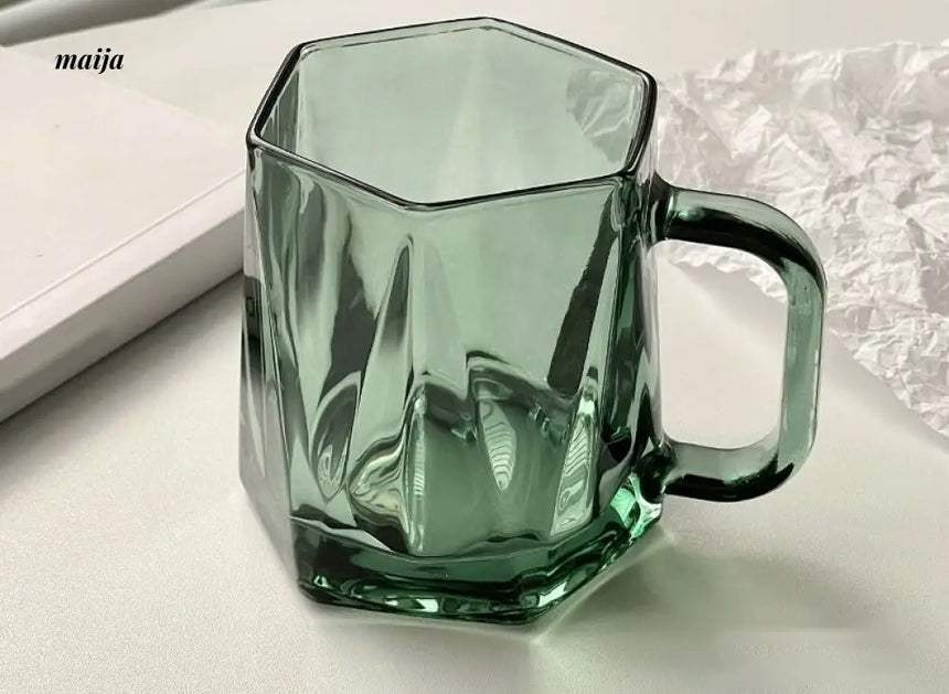 BANKE Diamond Hexagonal Transparent Coffee Glass Cup from BANKE