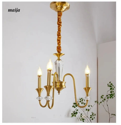 NANCY All-Copper French Retro Crystal Living Room Lamp from NANCY