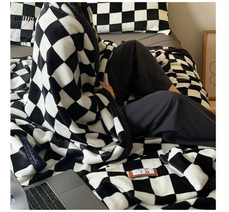 MAN YUE HOME INS Milk Plush Air Conditioning Blanket for Sofas from JOINFIT